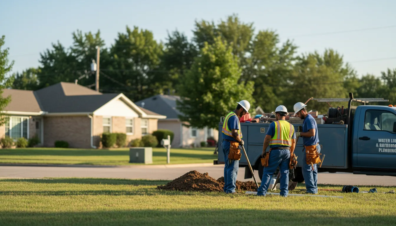 Residential water line and bathroom plumbing service in Mountain View, WY